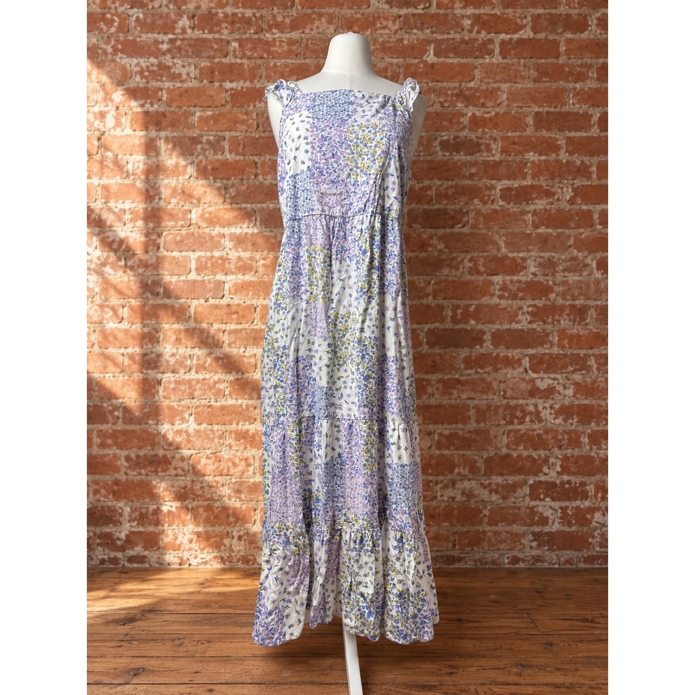 Girls XXL Floral Patchwork Tiered Maxi Dress Cottagecore Boho Prarie Sundress
